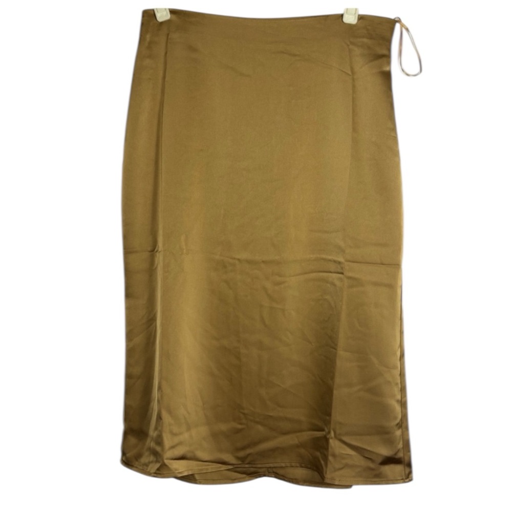 Dress Forum Pencil Skirt Silk Gold Large NWT